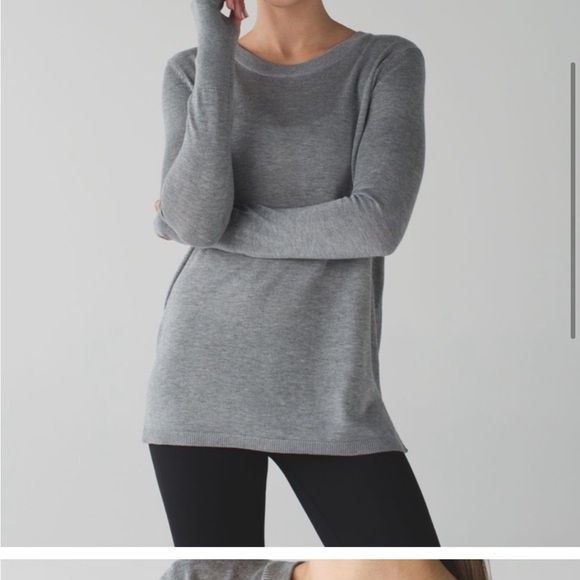 Lululemon Bring It Backbend Sweater Heathered Medium Grey Size - Picture 8 of 9